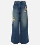 Area Claw embellished cutout jeans
