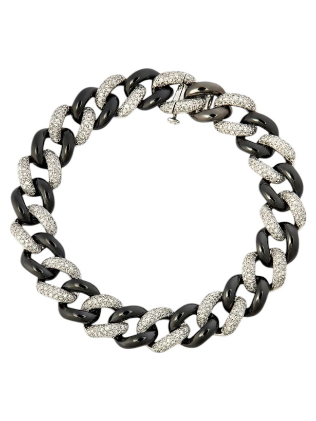 Photo: SHAY 18K Black And White Gold Curb Link Diamond Bracelet