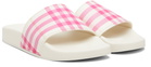 Burberry Off-White & Pink Check Slides