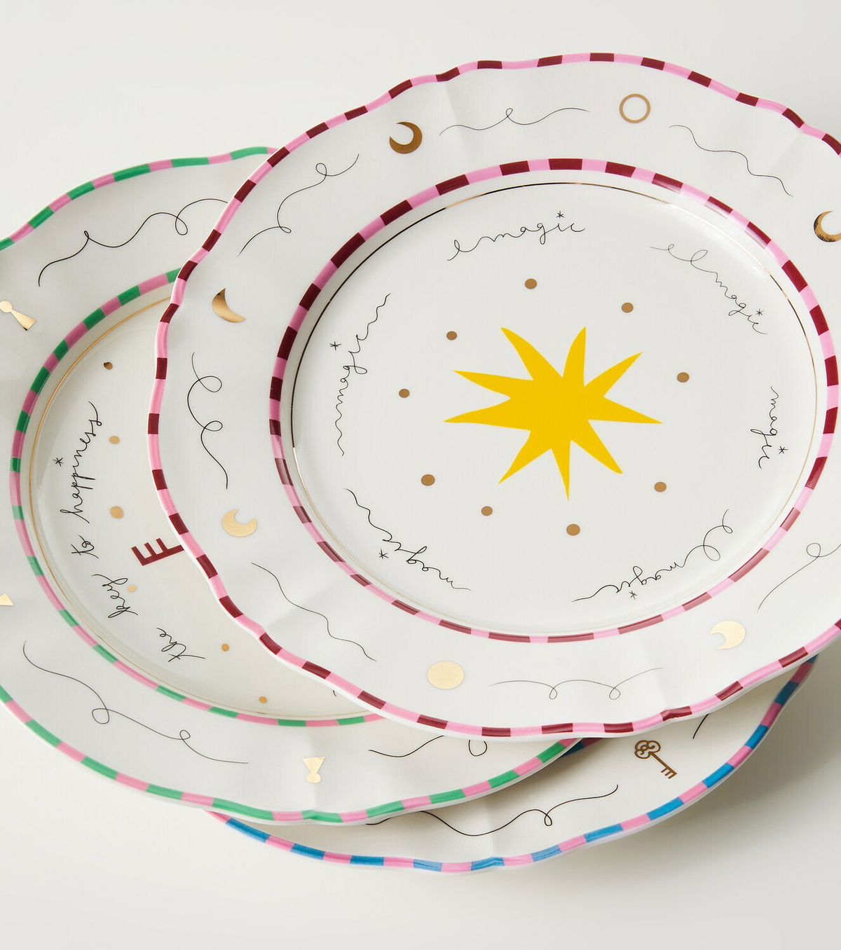 Bitossi Il Frutto della Passione set of 4 porcelain dinner plates