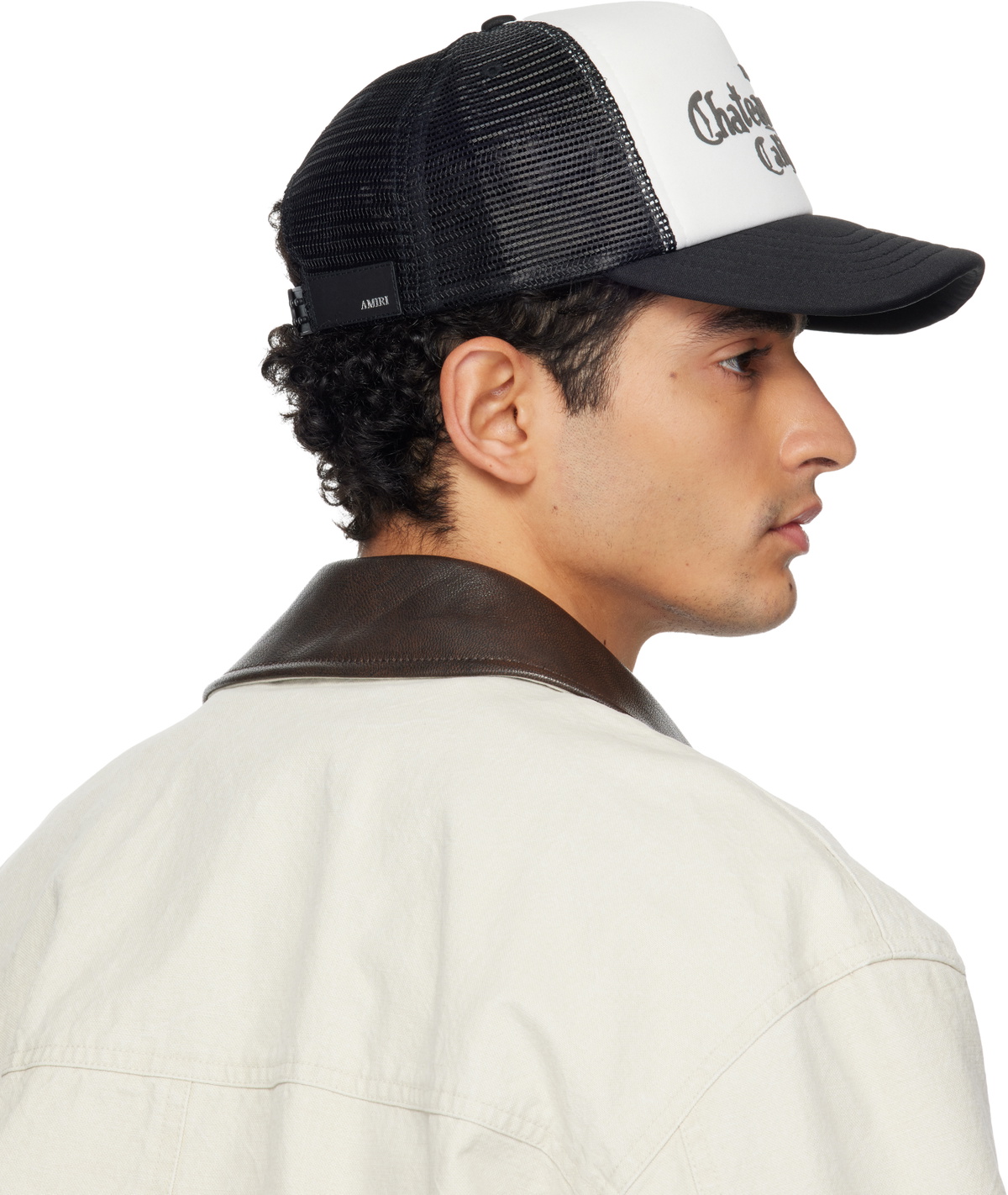AMIRI White & Black 'Chateau Amiri' Foam Trucker Cap