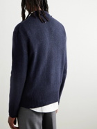 AMI PARIS - ADC Logo-Embroidered Cashmere and Wool-Blend Cardigan - Blue