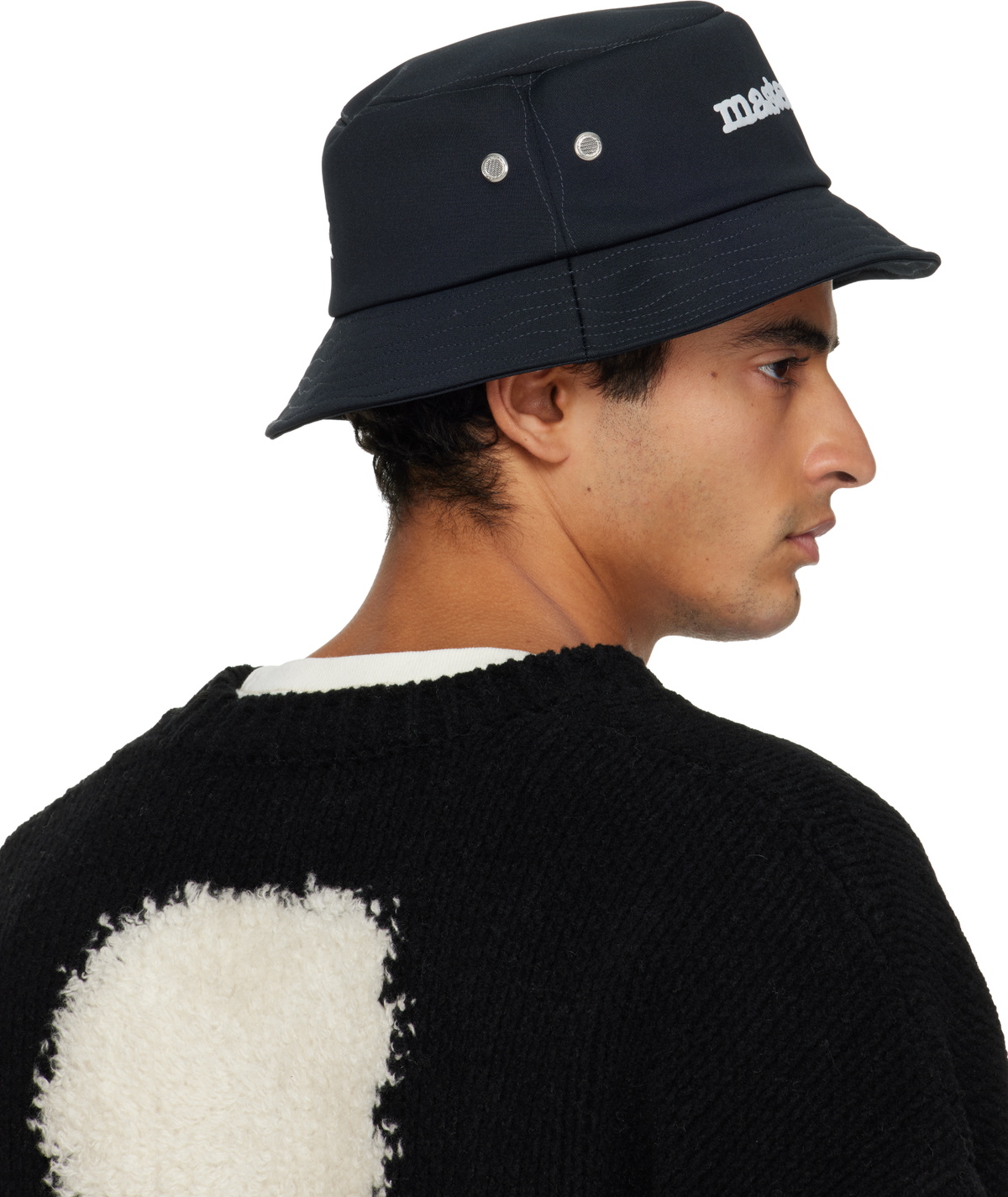 mastermind JAPAN Black Stitched Bucket Hat