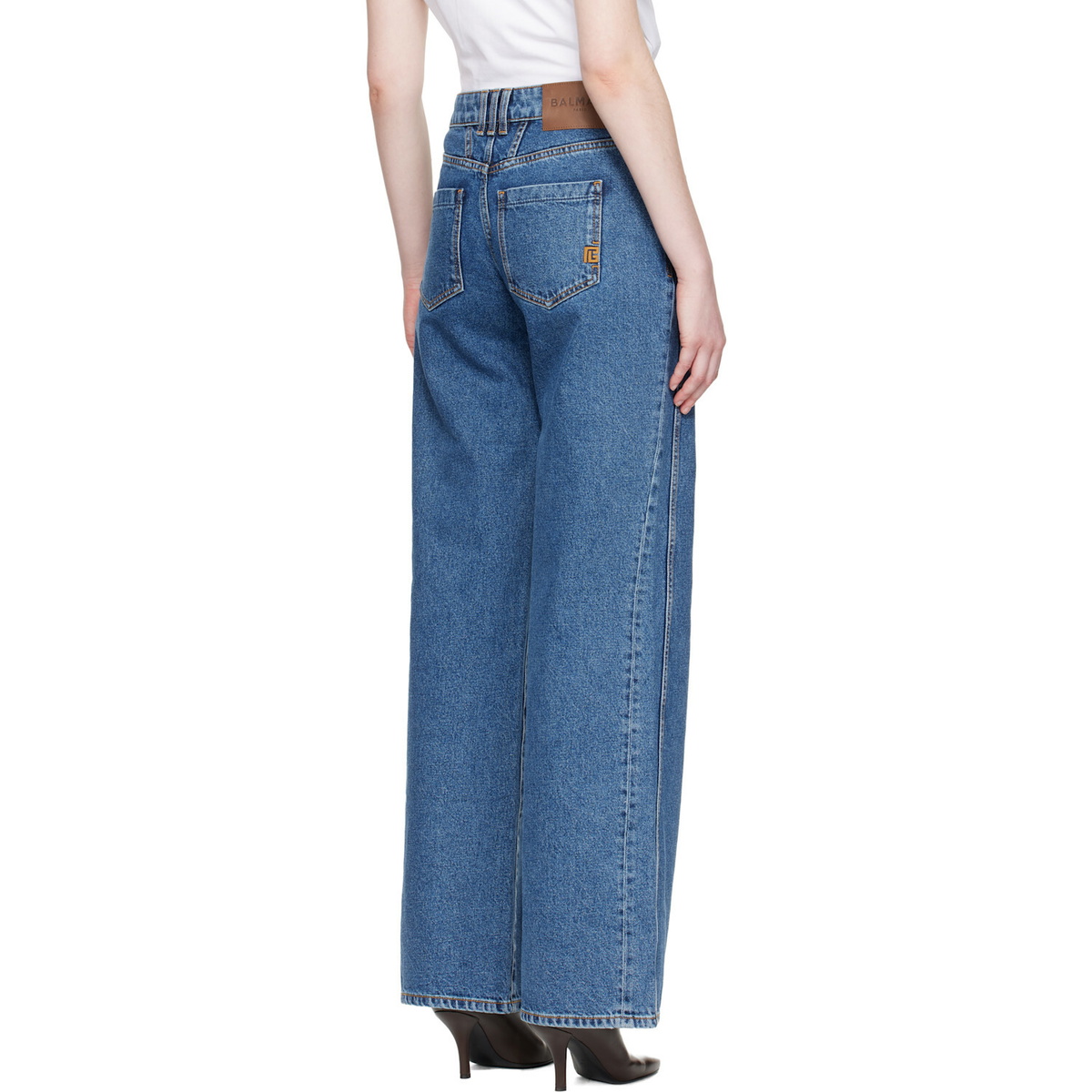 BALMAIN Blue Straight Denim Jeans
