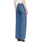 BALMAIN Blue Straight Denim Jeans