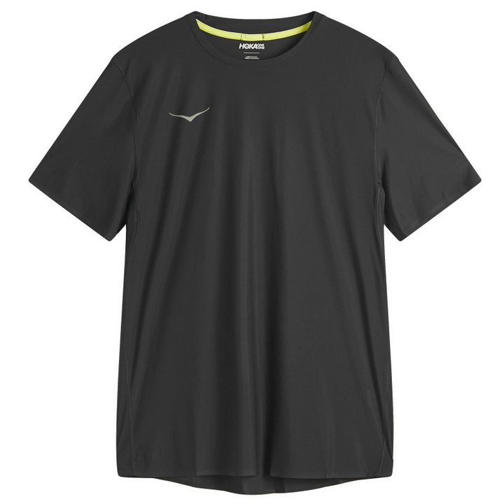 Photo: HOKA ONE ONE Men's M Airolite Run Short Sleeve in Black