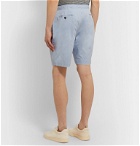 Officine Generale - Phil Garment-Dyed Stretch-Cotton Drawstring Shorts - Blue