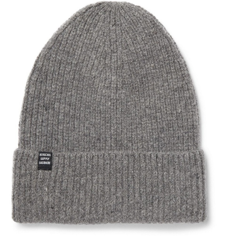 Photo: Herschel Supply Co - Cardiff Ribbed Cashmere and Wool-Blend Beanie - Men - Gray