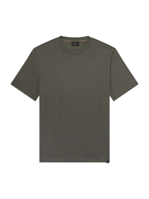 Photo: Brioni - Cotton-Jersey T-Shirt - Green