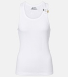Jean Paul Gaultier Piercing cotton jersey tank top