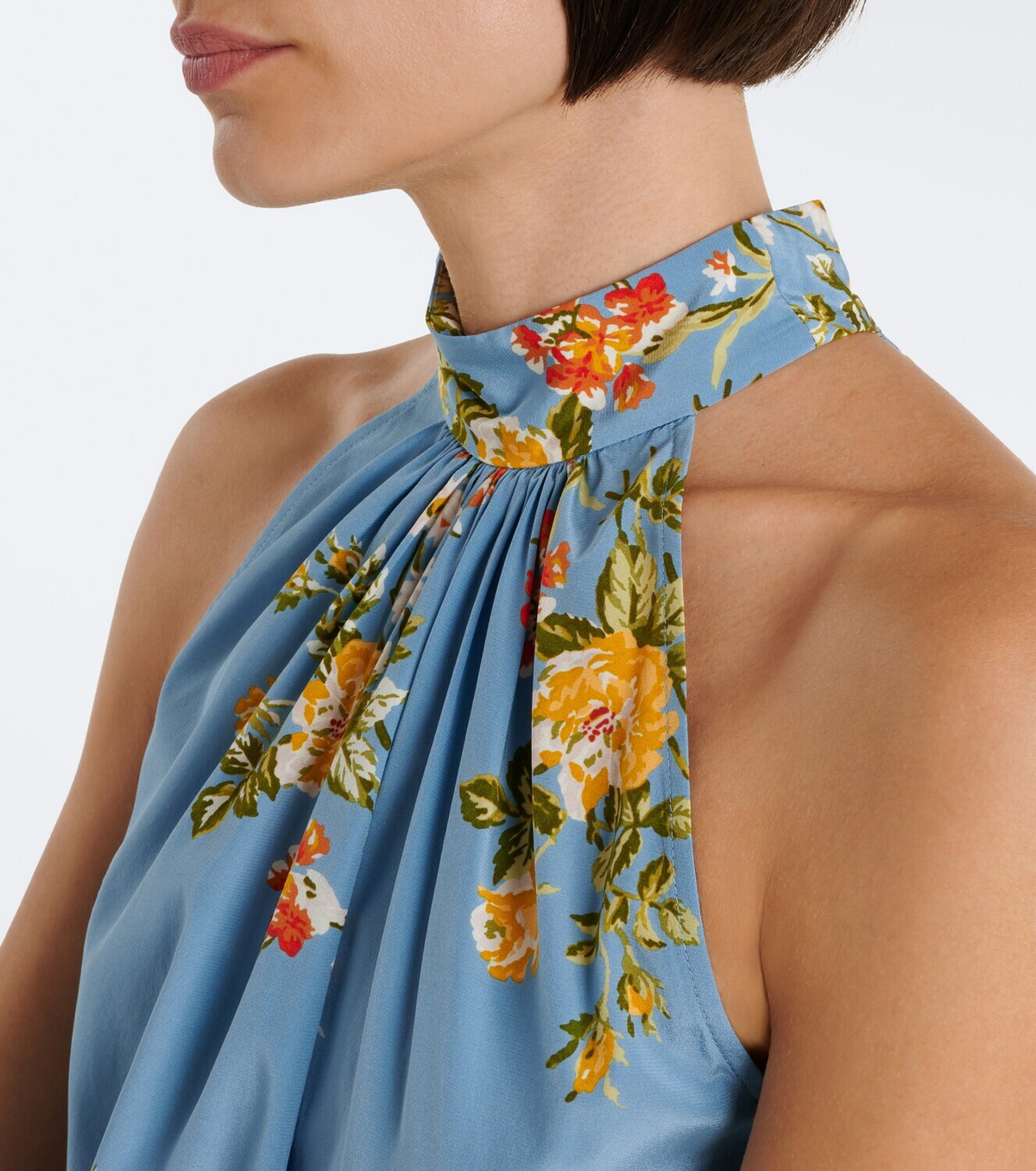 Veronica Beard Kovi floral halterneck silk-blend top