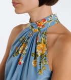 Veronica Beard Kovi floral halterneck silk-blend top
