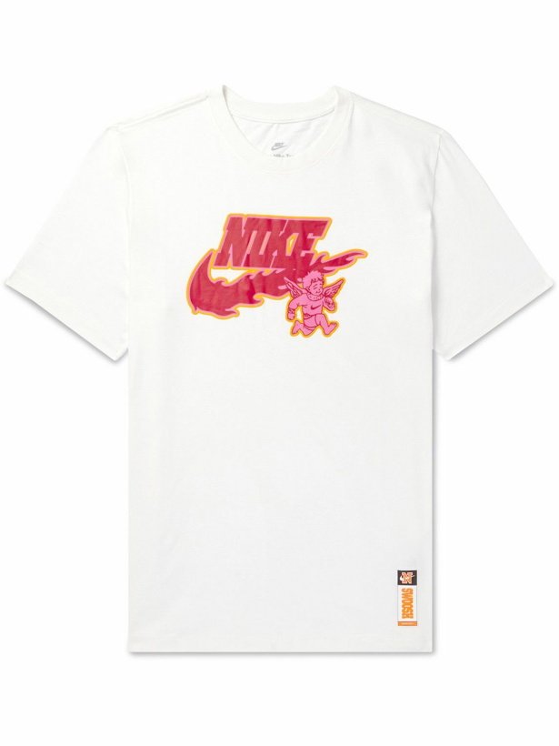 Photo: Nike - Logo-Print Cotton-Jersey T-Shirt - White