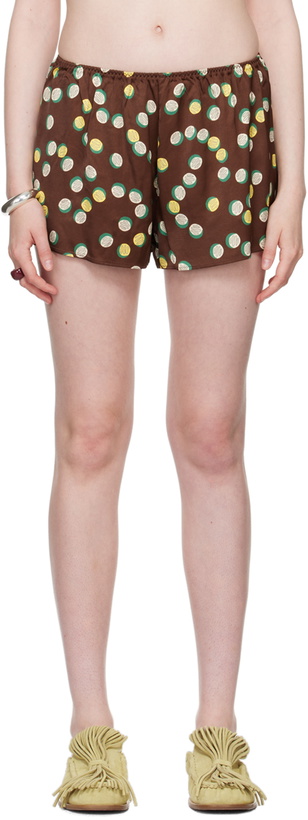 Photo: Bode Brown Bubble Dot Shorts