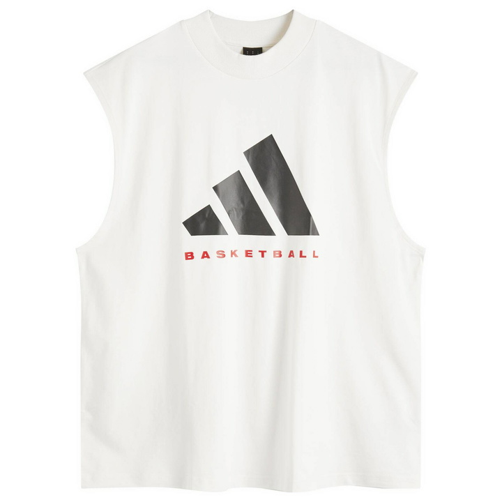 Photo: Adidas Men's Basketball Sleeveless T-Shirt in Cloud White F18