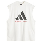 Adidas Men's Basketball Sleeveless T-Shirt in Cloud White F18
