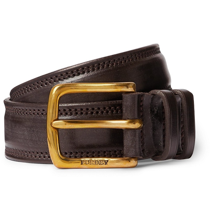 Photo: Purdey - 4cm Leather Belt - Brown