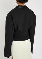 A.W.A.K.E Mode Cummerbund Collar Tuxedo Crepe and Satin top Black