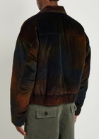 The Elder Statesman Ombre Quilted Corduroy Jacket Dark Blue