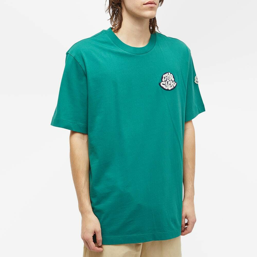 Moncler Men's Wave Logo T-Shirt in Green Moncler
