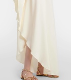 Taller Marmo Bolkan Garden feather-trimmed maxi dress