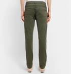 Nudie Jeans - Slim Adam Garment-Dyed Stretch Organic Cotton-Twill Trousers - Men - Army green