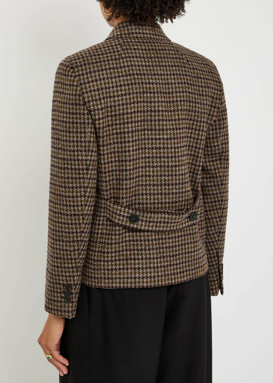 Weekend Max Mara Tempera Houndstooth Wool-blend Blazer Grey