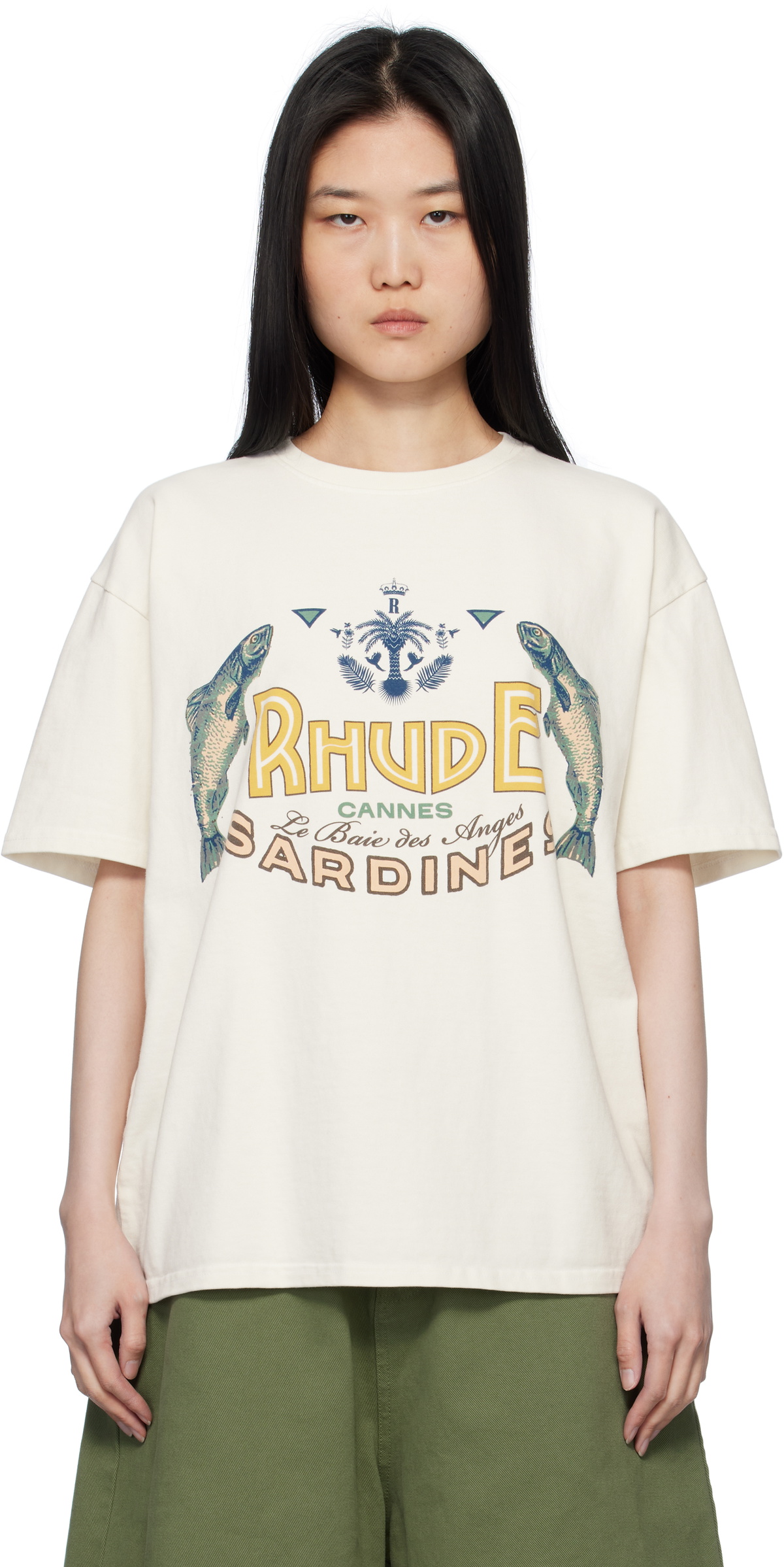 【関税込み】Rhude オフホワイト Sardines Tシャツ Off-White 'Sardines' T-shirt by Rhude on Sale