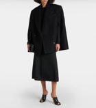 Wardrobe.NYC Double-breasted cropped virgin wool cape