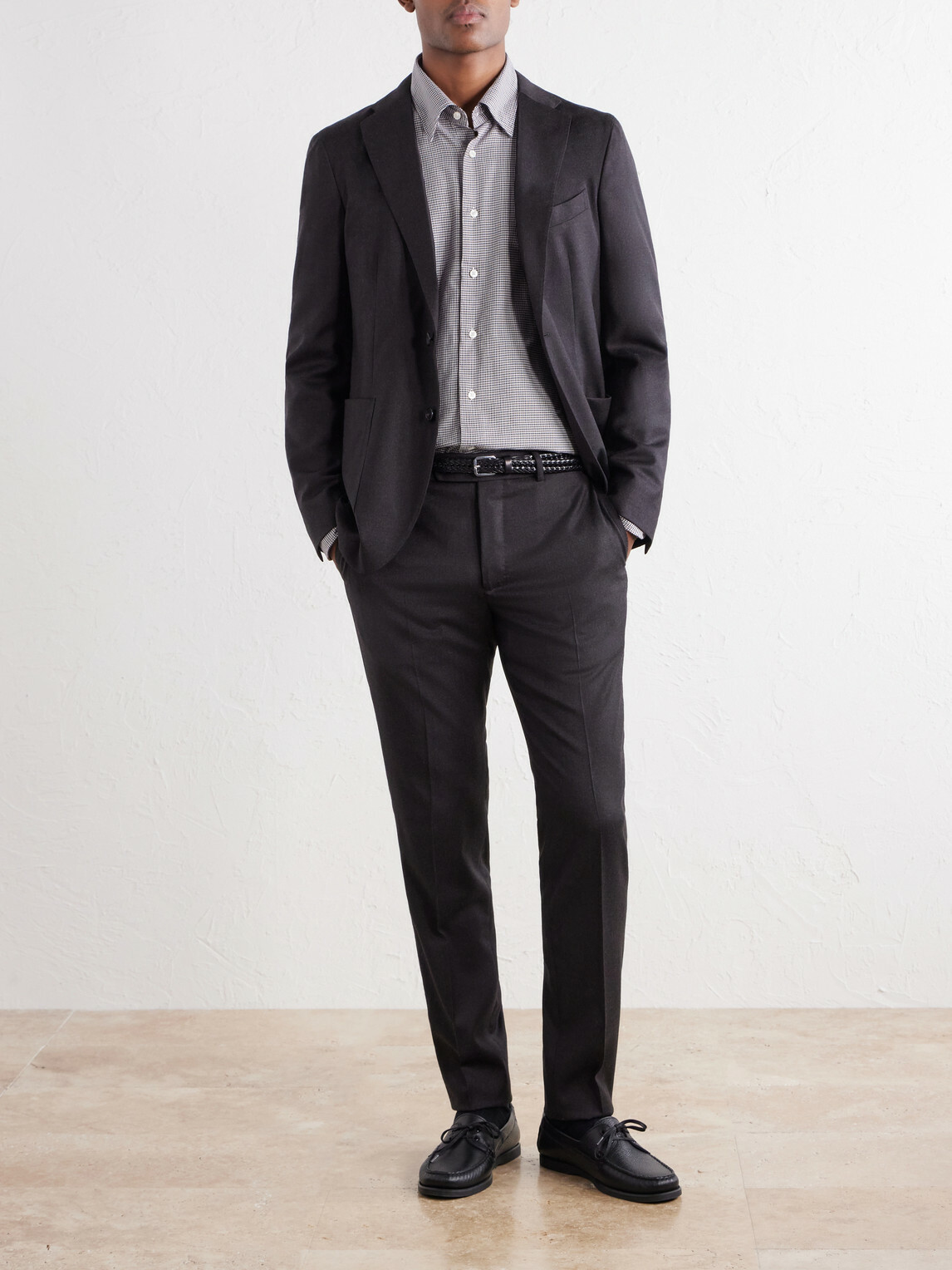 Slowear - Incotex Tapered Wool-Blend Flannel Trousers - Brown