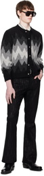Ernest W. Baker Black & Gray Degrade Jacquard Cardigan