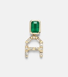 Shay Jewelry 18kt gold drop earrings with diamonds and emeralds