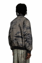 Diesel Padded bomber jacket in printed satin - Jackets Mens in To Be Defined