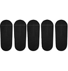 Marcoliani - Five-Pack Invisible Touch Pima Cotton-Blend No-Show Socks - Black