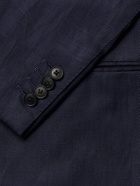Saman Amel - Slim-Fit Silk and Linen-Blend Suit Jacket - Blue