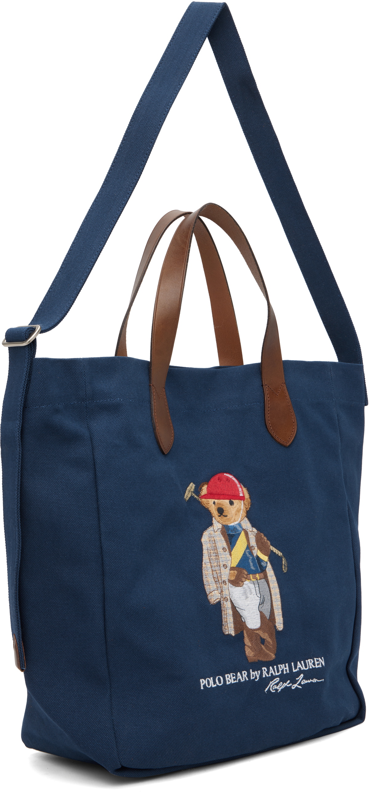 Polo Ralph Lauren Navy Polo Bear Canvas Shopper Tote