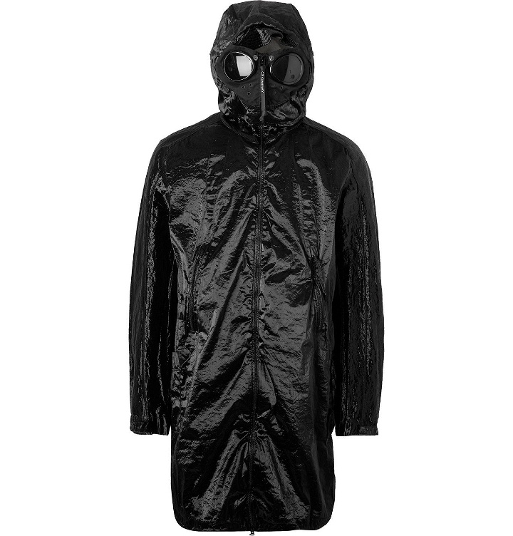 Photo: C.P. Company - Kan-D Garment-Dyed Crinkled-Nylon Hooded Parka with Detachable Fleece Liner - Black