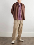 Aspesi - New Robert Button-Down Collar Checked Cotton-Flannel Shirt - Purple