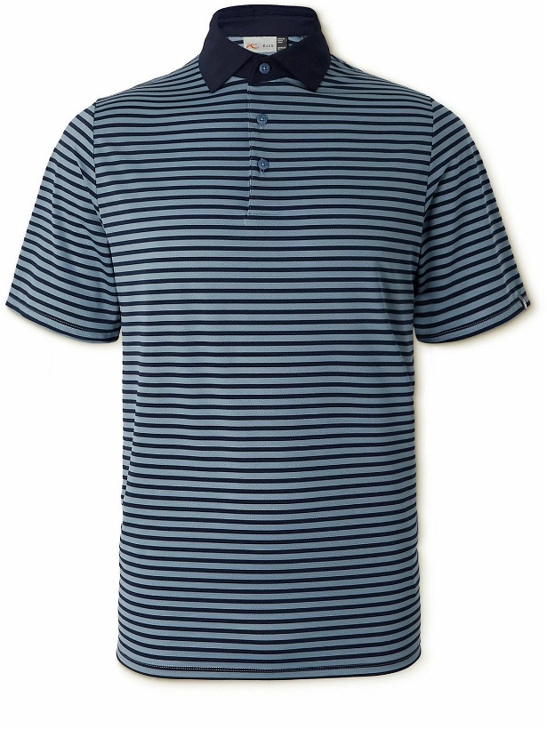 Photo: Kjus Golf - Luis Striped Stretch-Jersey Golf Polo Shirt - Blue