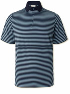 Kjus Golf - Luis Striped Stretch-Jersey Golf Polo Shirt - Blue