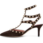 Valentino Garavani Brown Rockstud Heels