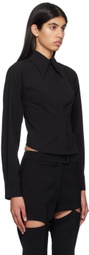 J KOO Black Lace-Up Shirt