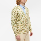 Dries Van Noten Men's Naffs Animal Print Cardigan in Grey