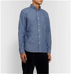 Barbour - White Label Mile Castle Mandarin-Collar Cotton-Chambray Shirt - Blue