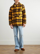 Séfr - Reno Checked Brushed Wool-Blend Jacket - Yellow