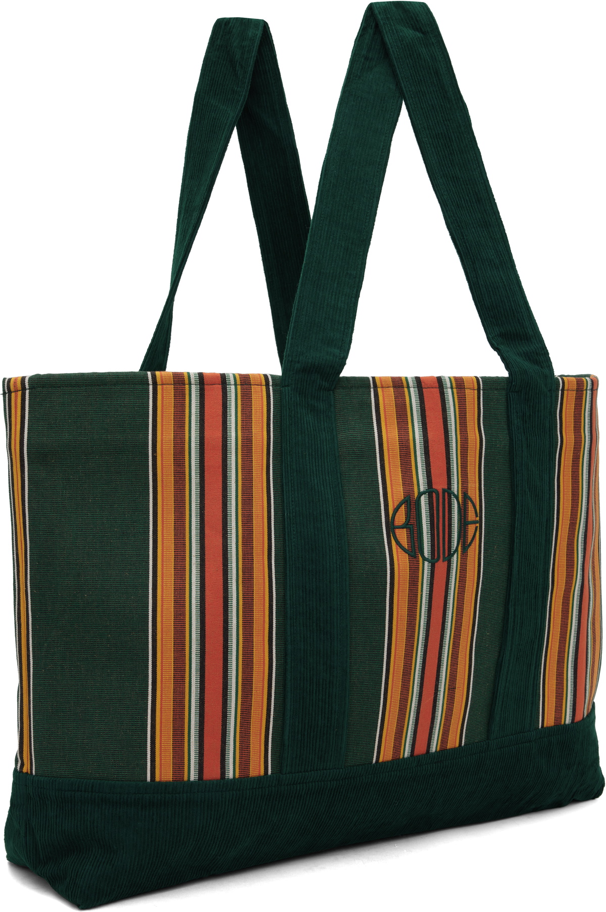 Bode Green Parakeet Stripe Tote