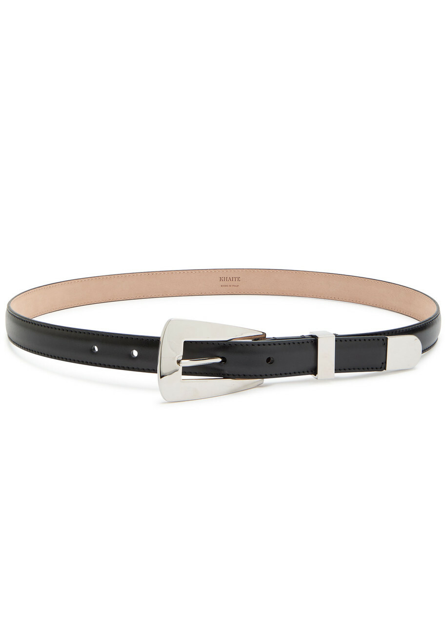 Khaite Lucca Leather Belt Black