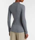 Toteme Ribbed-knit cashmere and silk cardigan