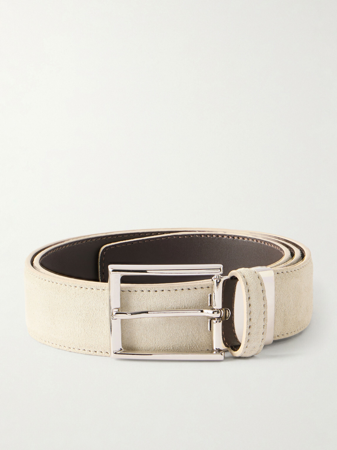 Canali - 3.5cm Suede Belt - Neutrals