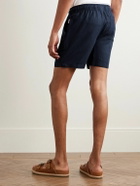 Onia - Air Straight-Leg Linen and Lyocell-Blend Drawstring Shorts - Blue